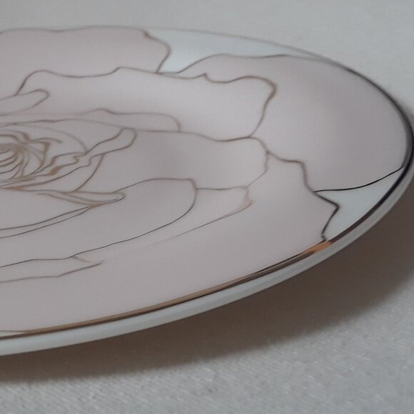 'BRILLIANT' "Rose Blossom" Fine Bone China Gold and Pink Plate - Picture 4 of 7